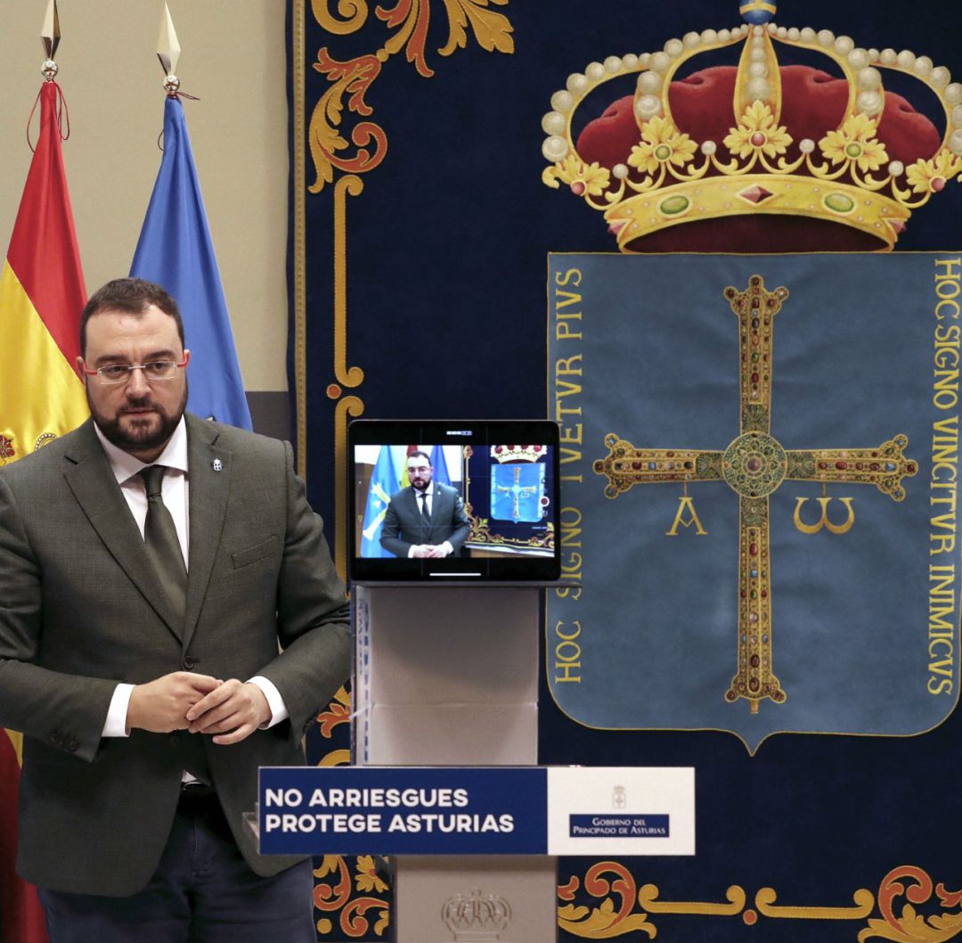 El presidente del Principado, Adrián Barbón, tras la Conferencia de Presidentes. El presidente del Principado, Adrián Barbón, tras la Conferencia de Presidentes.