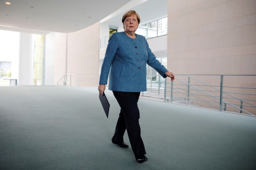 La canciller alemana, Angela Merkel, en la cancillería de Berlín La canciller alemana, Angela Merkel, en la cancillería de Berlín