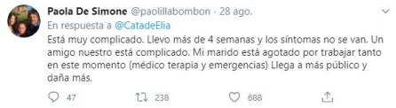 Tuit de Paola de Simone Tuit de Paola de Simone