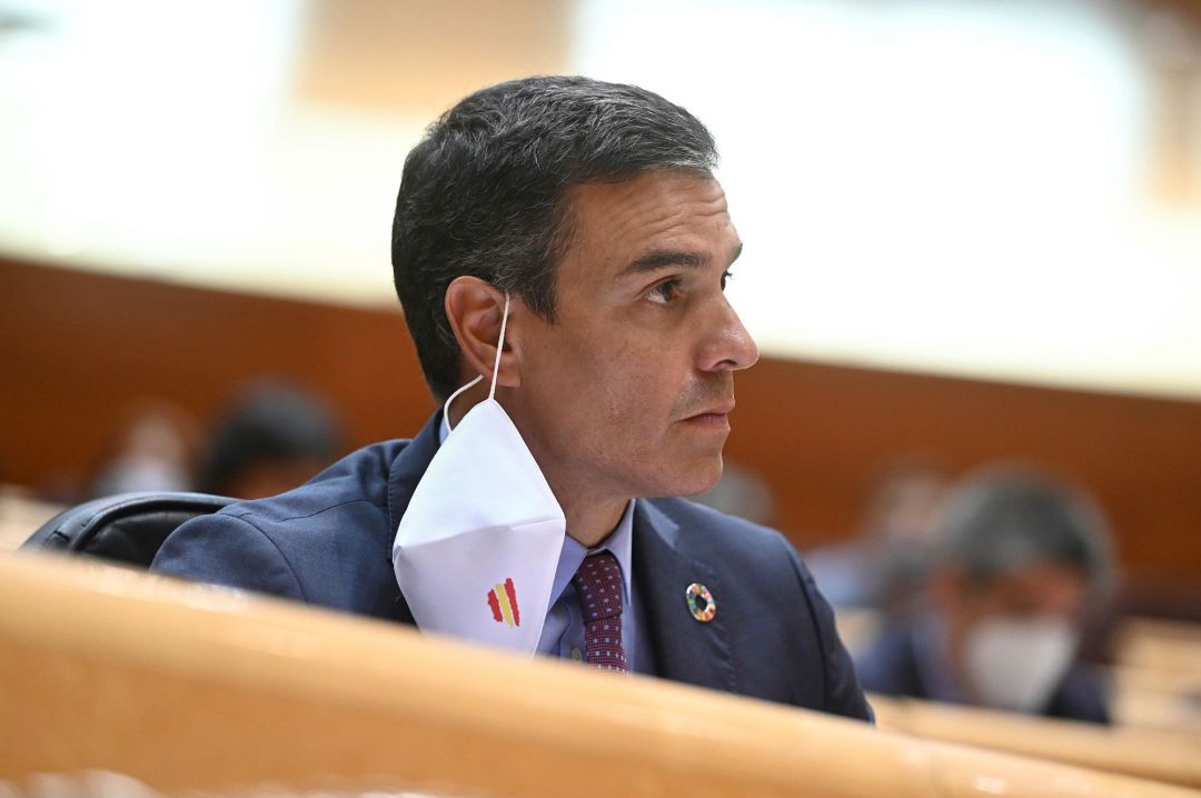El presidente del Gobierno, Pedro Sánchez, en el pleno del Senado donde ha comparecido para informar sobre la evolución y gestión de la pandemia del coronavirus en diferentes ámbitos. El presidente del Gobierno, Pedro Sánchez, en el pleno del Senado donde ha comparecido para informar sobre la evolución y gestión de la pandemia del coronavirus en diferentes ámbitos.
