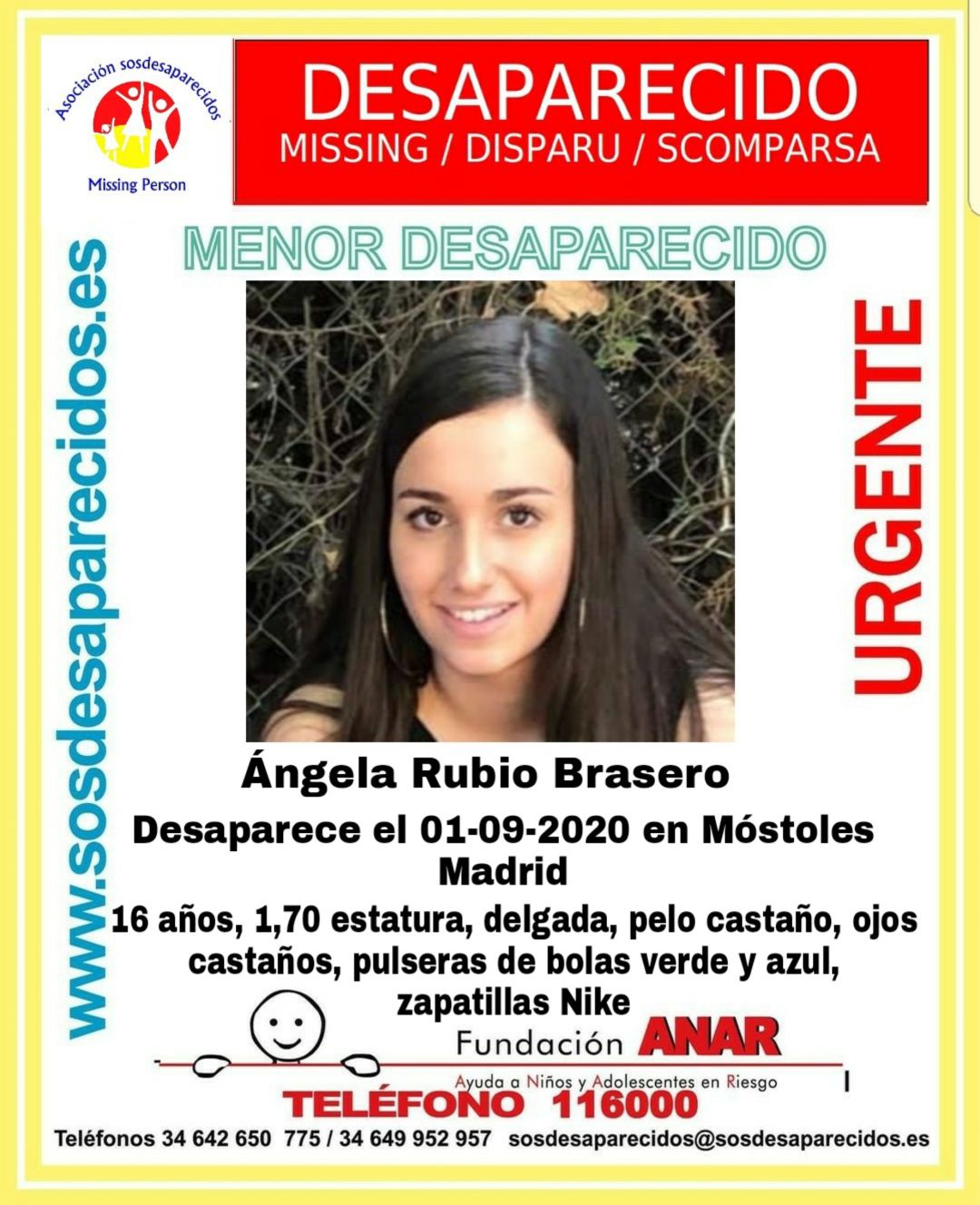 Cartel de la menor desaparecida en Móstoles Cartel de la menor desaparecida en Móstoles