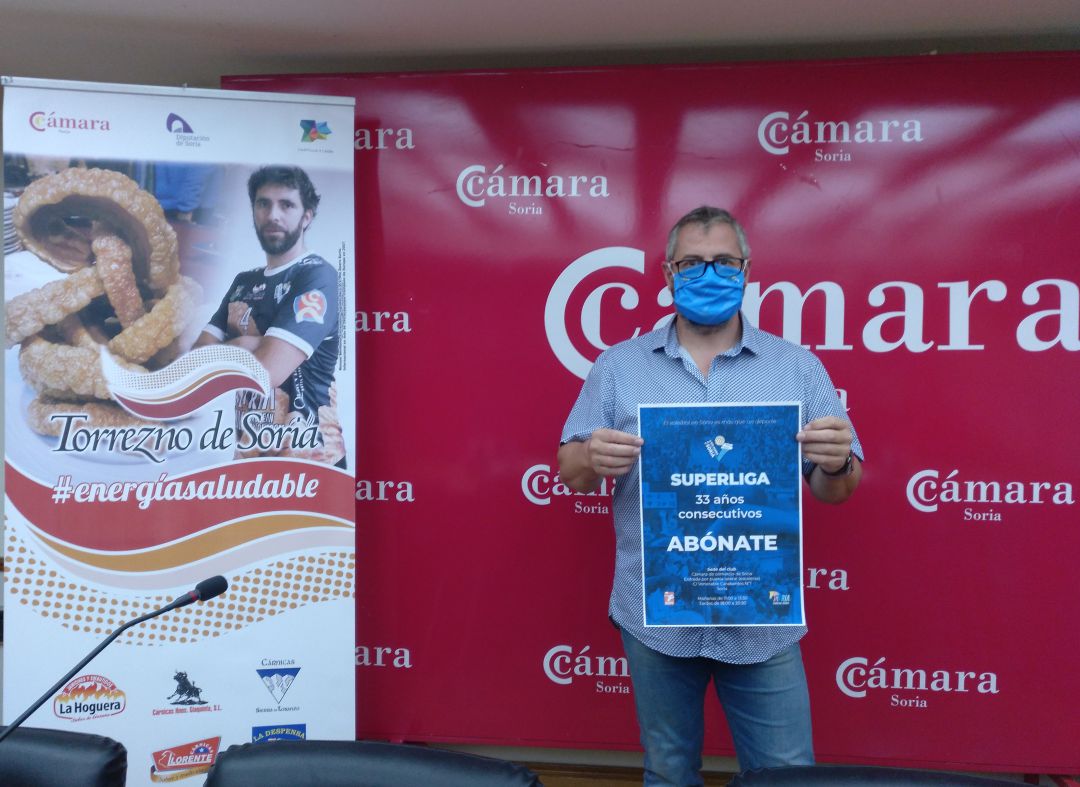 Alfredo Cabrerizo, presidente del Río Duero Soria, en la presentación de la campaña. Alfredo Cabrerizo, presidente del Río Duero Soria, en la presentación de la campaña.