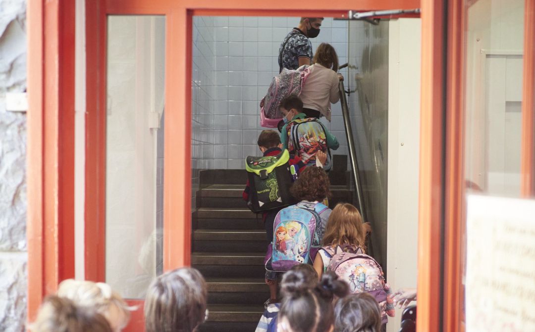 Vuelta al cole en el colegio publico Victor Pradera de Pamplona, este viernes 4 de septiembre de 2020. Vuelta al cole en el colegio publico Victor Pradera de Pamplona, este viernes 4 de septiembre de 2020.