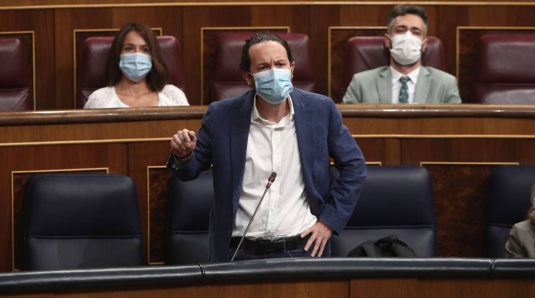 El vicepresidente segundo del Gobierno, Pablo Iglesias, interviene en la primera sesión de control al Gobierno en el Congreso El vicepresidente segundo del Gobierno, Pablo Iglesias, interviene en la primera sesión de control al Gobierno en el Congreso
