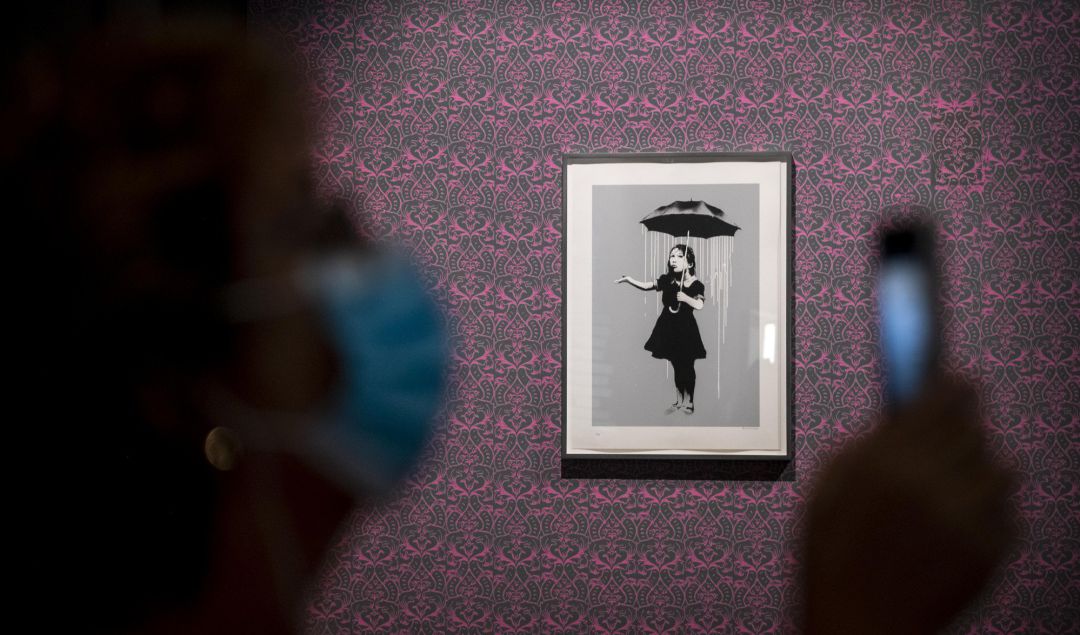 Una de las obras de Banksy que se pueden ver hasta abril en Roma. Una de las obras de Banksy que se pueden ver hasta abril en Roma.