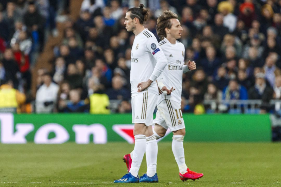 Modric y Bale, durante el partido contra el City. Modric y Bale, durante el partido contra el City.