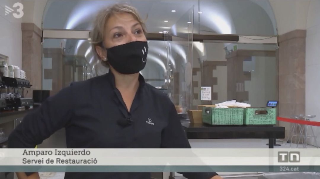 Amparo Izquierdo durante el reportaje en TV3 Amparo Izquierdo durante el reportaje en TV3