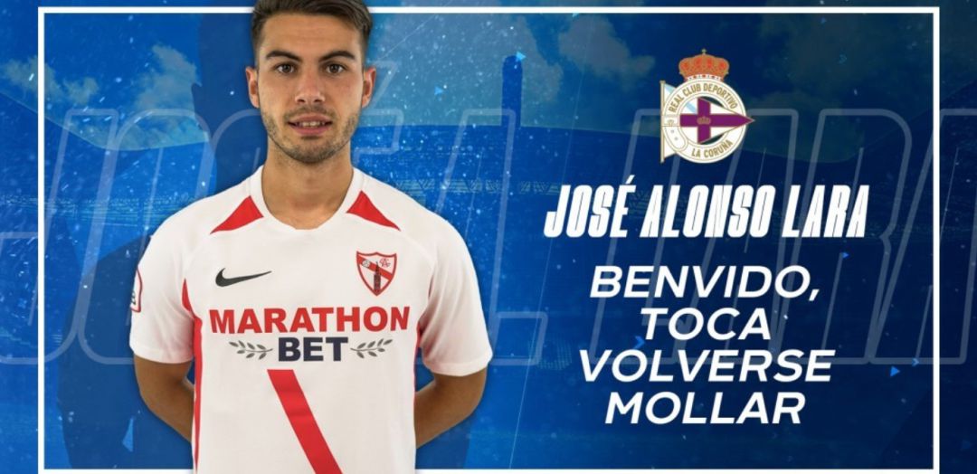 Cartel del Deportivo para anunciar la incorporación de Lara Cartel del Deportivo para anunciar la incorporación de Lara