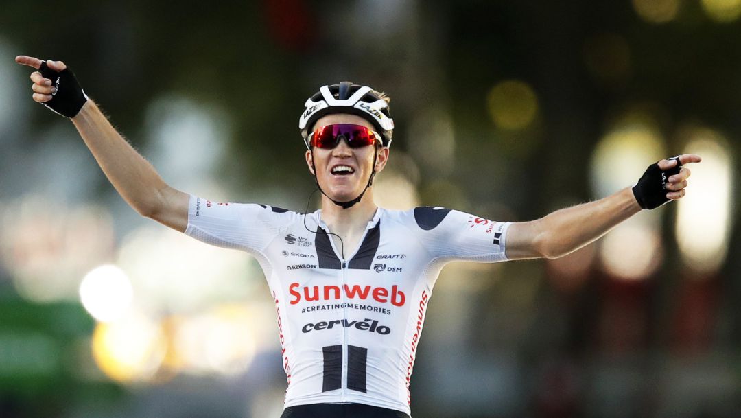 Andersen celebra su victoria en Lyon. Andersen celebra su victoria en Lyon.
