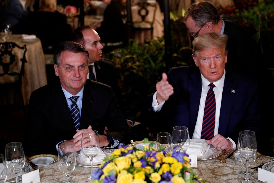 Donald Trump el 7 de marzo reunido con el presidente de Brasil, Jair Bolsonaro. Donald Trump el 7 de marzo reunido con el presidente de Brasil, Jair Bolsonaro.