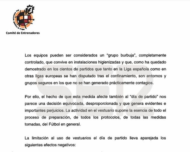 Declaración del Comité Técnico de Entrenadores Declaración del Comité Técnico de Entrenadores