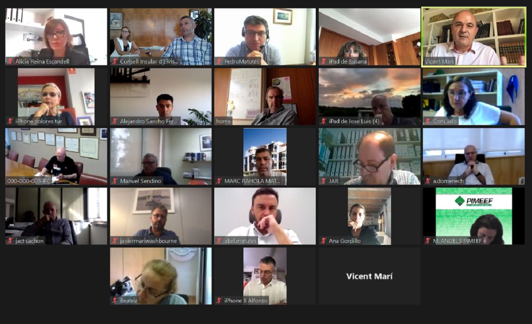 Un momento durante la reunión telemática Un momento durante la reunión telemática