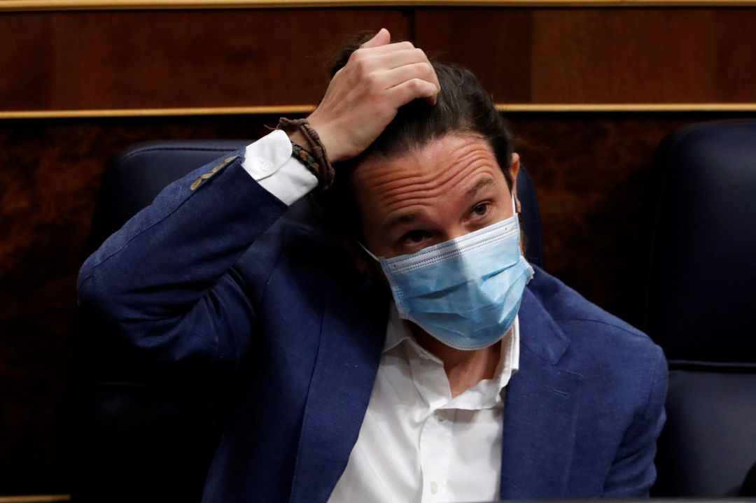 - El vicepresidente del Gobierno, Pablo Iglesias durante la sesión de control al Gobierno en el Congreso este miércoles en donde se reclamará una vez más a la oposición unidad para abordar la crisis de la pandemia, en medio de las últimas polémicas políticas centradas en la renovación del Poder Judicial y las revelaciones del caso del espionaje al extesorero del PP Luis Bárcenas - El vicepresidente del Gobierno, Pablo Iglesias durante la sesión de control al Gobierno en el Congreso este miércoles en donde se reclamará una vez más a la oposición unidad para abordar la crisis de la pandemia, en medio de las últimas polémicas políticas centradas en la renovación del Poder Judicial y las revelaciones del caso del espionaje al extesorero del PP Luis Bárcenas
