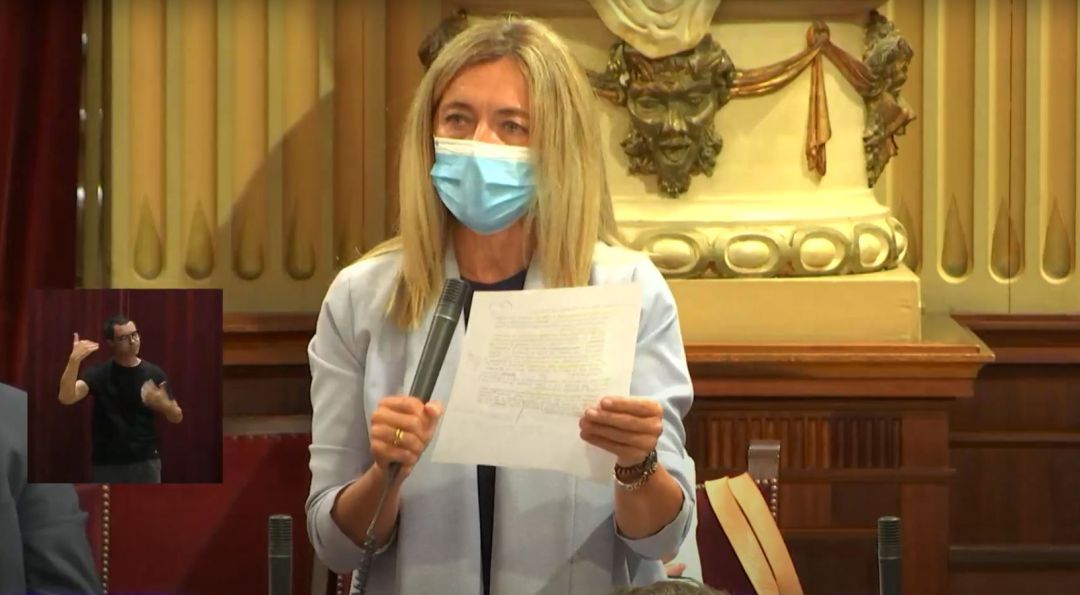 La diputada Cabrera durante su intervención La diputada Cabrera durante su intervención