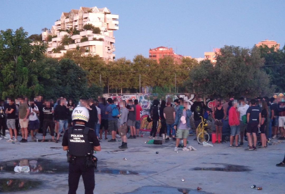 Imagen de una fiesta celebrada recientemente en el barrio de Benimaclet Imagen de una fiesta celebrada recientemente en el barrio de Benimaclet