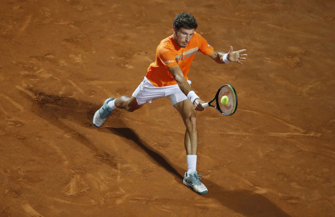 Carreño durante su partido contra Nadal. Carreño durante su partido contra Nadal.