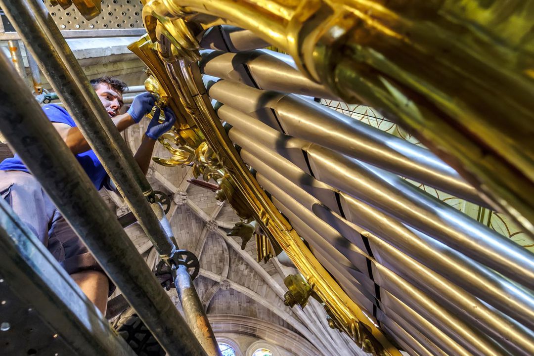 Trabajos de restauración del Órgano de la Catedral. Trabajos de restauración del Órgano de la Catedral.