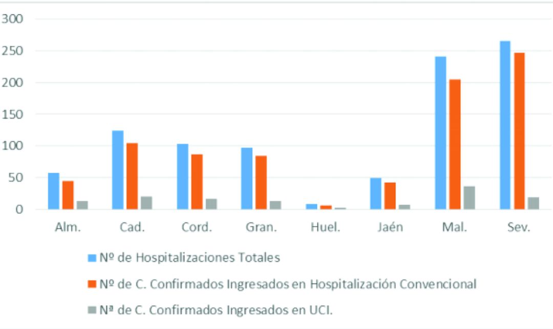 Nivel de la presión hospitalaria en Andalucía por la covid-19 a 18 de septiembre de 2020 Nivel de la presión hospitalaria en Andalucía por la covid-19 a 18 de septiembre de 2020