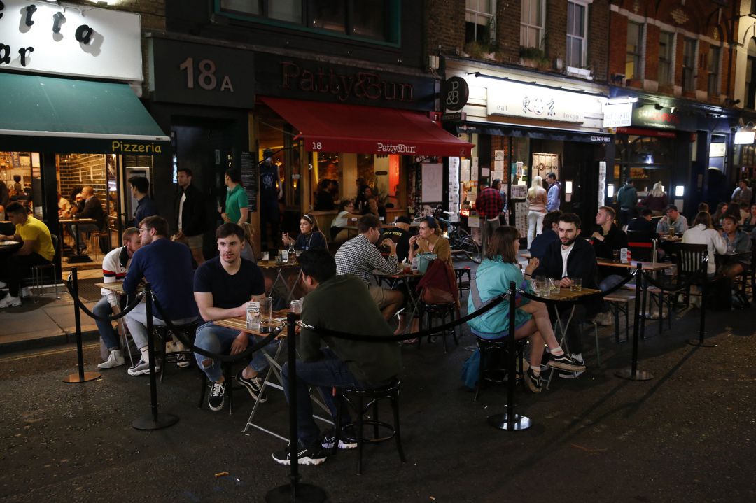 Imagen de las terrazas del Soho de Londres Imagen de las terrazas del Soho de Londres