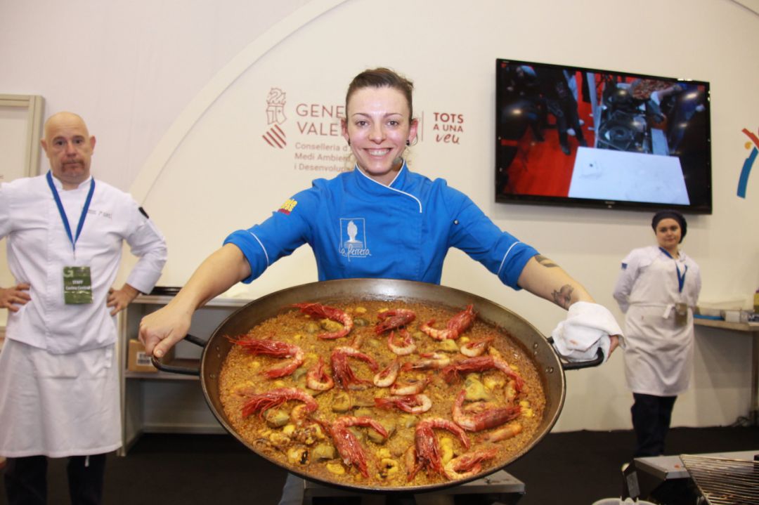 'Arrós de la senyoreta' de Chabe Soler, que ha ganado el primer torneo internacional de la paella celebrado en València. 'Arrós de la senyoreta' de Chabe Soler, que ha ganado el primer torneo internacional de la paella celebrado en València.