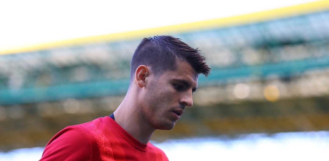 Álvaro Morata, durante un entrenamiento con el Atlético de Madrid Álvaro Morata, durante un entrenamiento con el Atlético de Madrid
