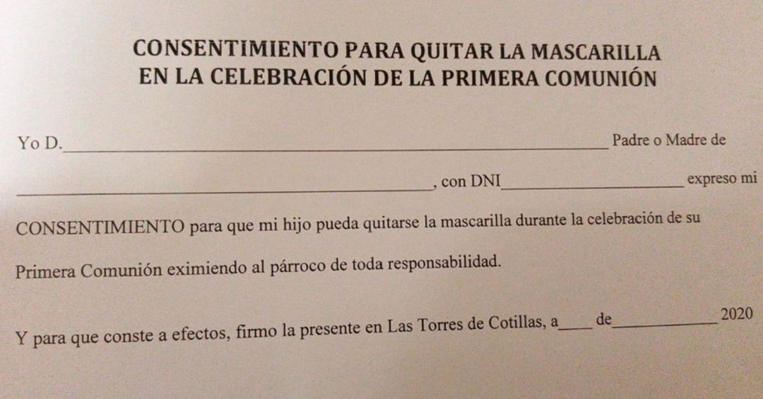El documento que se ha entregado a los padres El documento que se ha entregado a los padres
