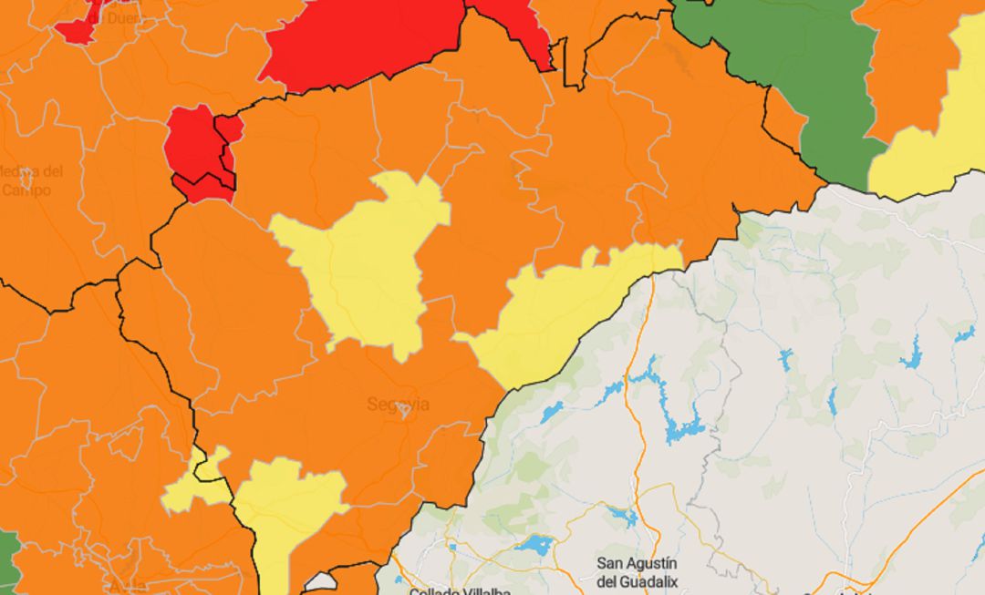Mapa con las Zonas Básicas de Salud de Segovia el lunes 21 de septiembre Mapa con las Zonas Básicas de Salud de Segovia el lunes 21 de septiembre