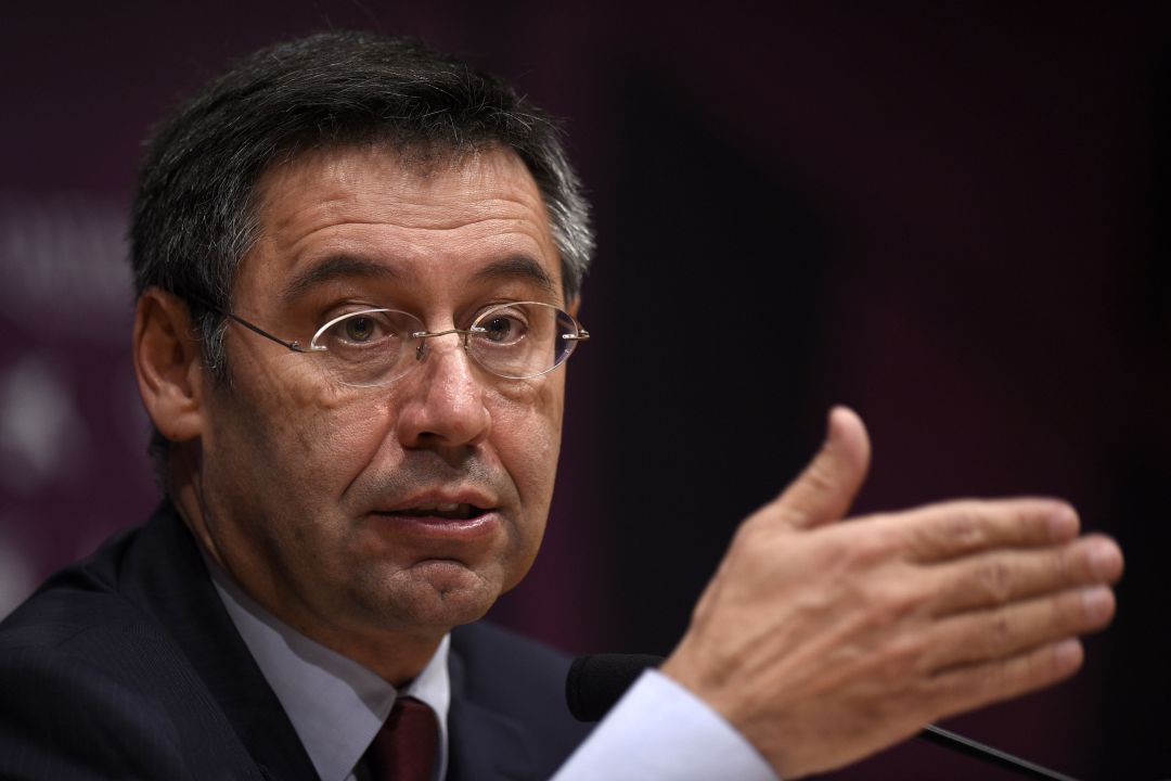 Josep Maria Bartomeu durant una roda de premsa. Josep Maria Bartomeu durant una roda de premsa.