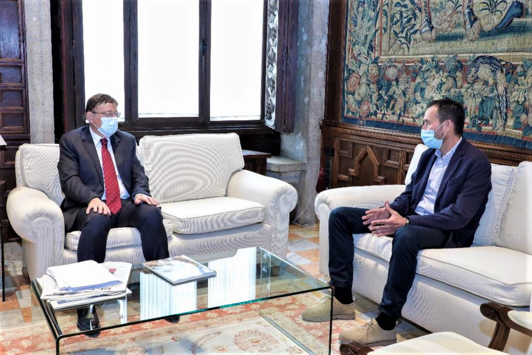 Ximo Puig y Carlos González en la reunión esta mañana Ximo Puig y Carlos González en la reunión esta mañana