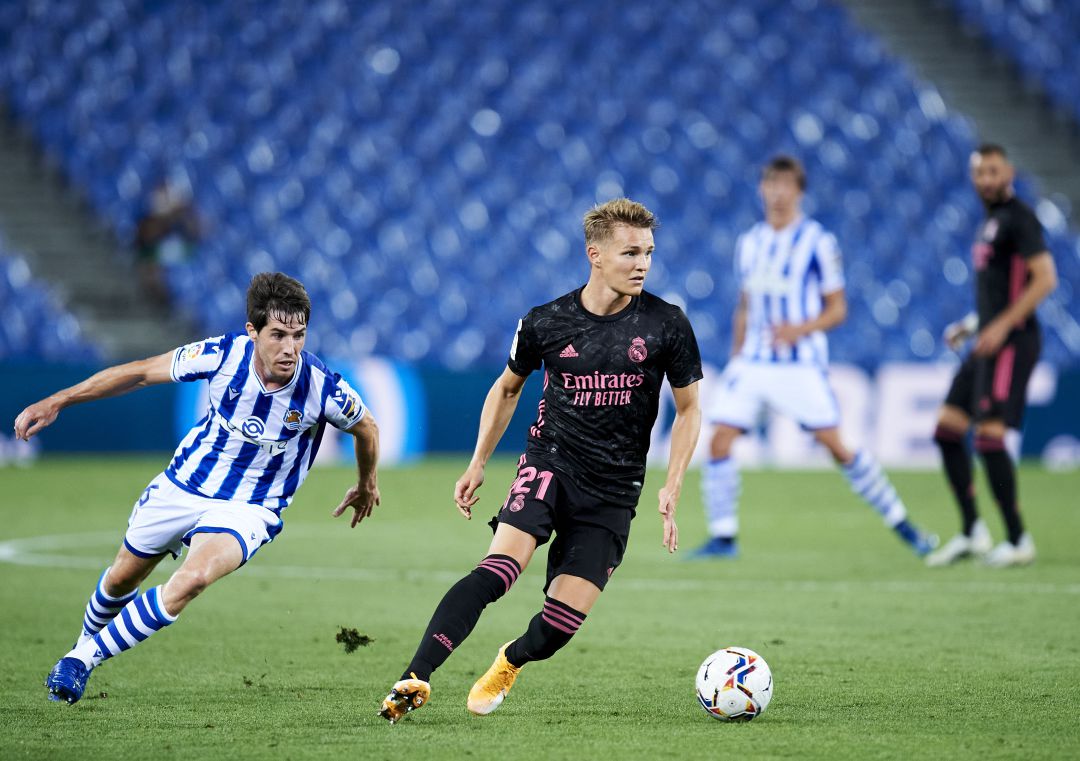 Odegaard, durante el partido contra la Real Sociedad. Odegaard, durante el partido contra la Real Sociedad.