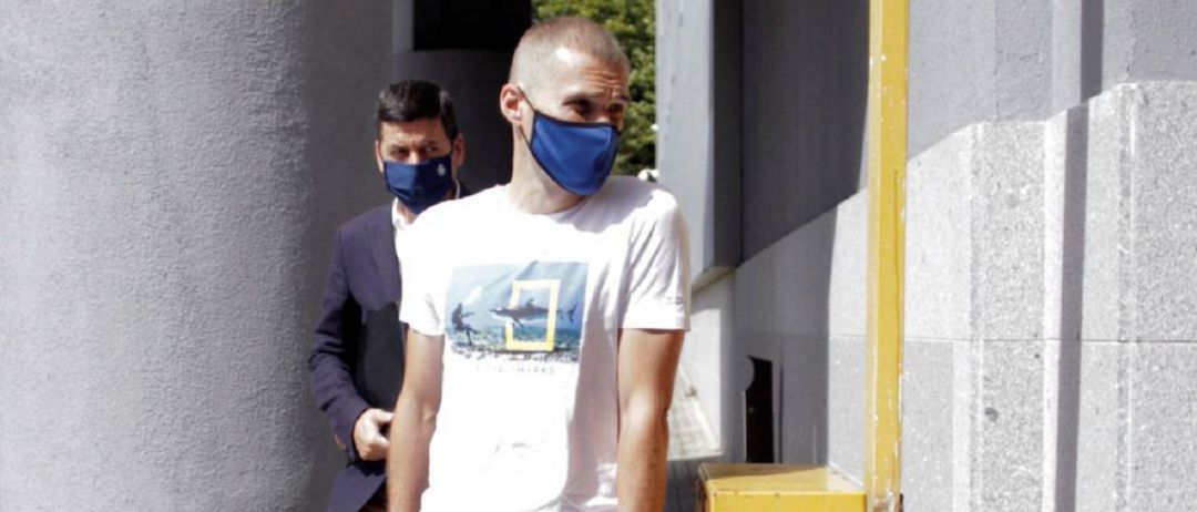 Álex Bergantiños saliendo de declarar en Lonzas Álex Bergantiños saliendo de declarar en Lonzas