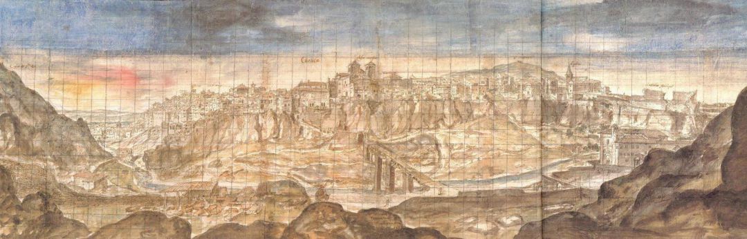 Vista de Cuenca en 1565 de Anton Van den Wyngaerde. Vista de Cuenca en 1565 de Anton Van den Wyngaerde.