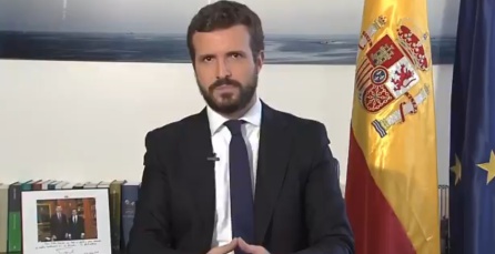 Pablo Casado ofrece una declaración institucional este sábado. Pablo Casado ofrece una declaración institucional este sábado.