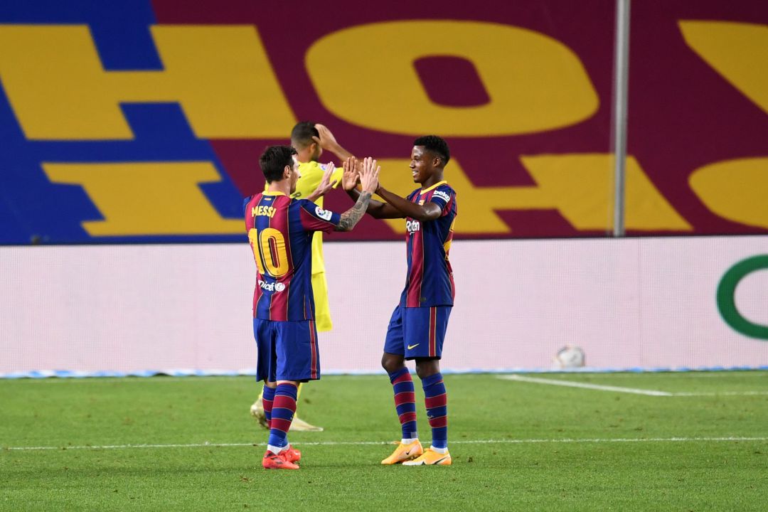 Leo Messi y Ansu Fati Leo Messi y Ansu Fati