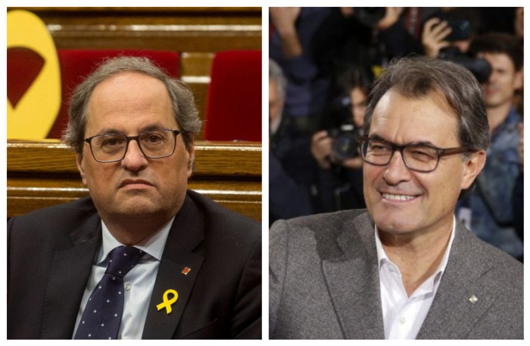 Quim Torra y Artur Mas en sendas imágenes de archivo Quim Torra y Artur Mas en sendas imágenes de archivo