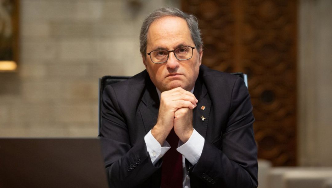 El president Quim Torra durant una reunió a Palau El president Quim Torra durant una reunió a Palau