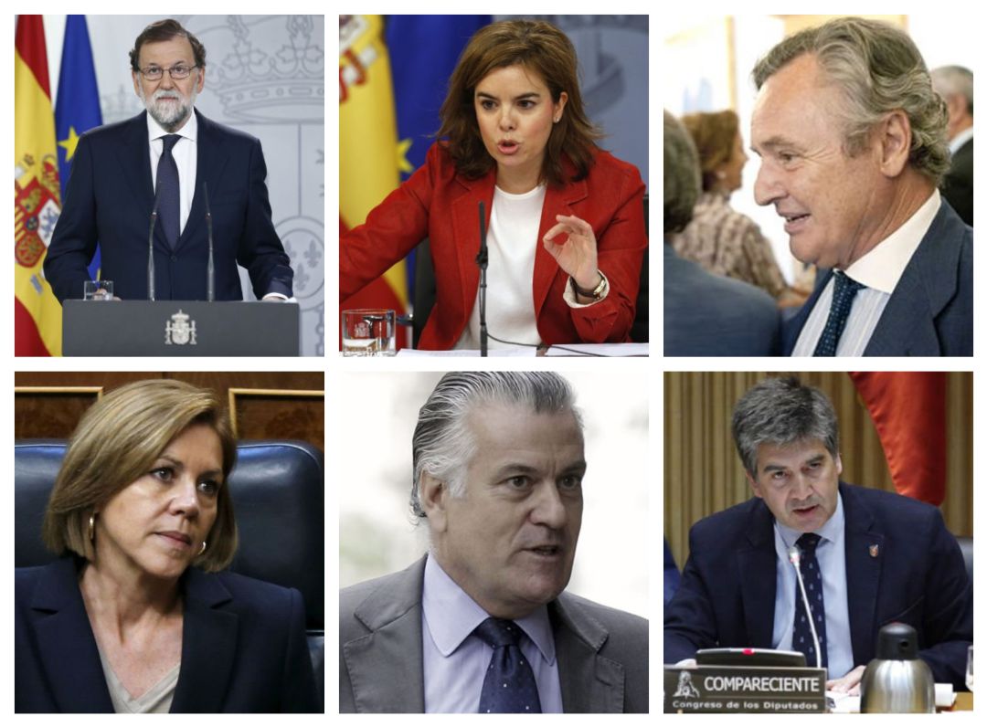 Mariajo Rajoy, Soraya Sáenz de Santamaría, Ignacio López del Hierro, María Dolores de Cospedal, Luis Bárcenas e Ignacio Cosidó en imágenes de archivo Mariajo Rajoy, Soraya Sáenz de Santamaría, Ignacio López del Hierro, María Dolores de Cospedal, Luis Bárcenas e Ignacio Cosidó en imágenes de archivo