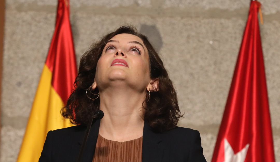 La presidenta de la Comunidad de Madrid, Isabel Díaz Ayuso, durante una rueda de prensa el pasado 18 de septiembre de 2020
La presidenta de la Comunidad de Madrid, Isabel Díaz Ayuso, durante una rueda de prensa el pasado 18 de septiembre de 2020