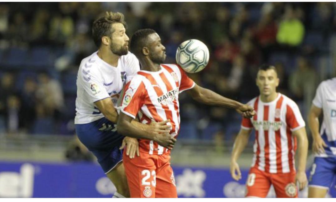 Diamanka, durante un partido con el Girona Diamanka, durante un partido con el Girona