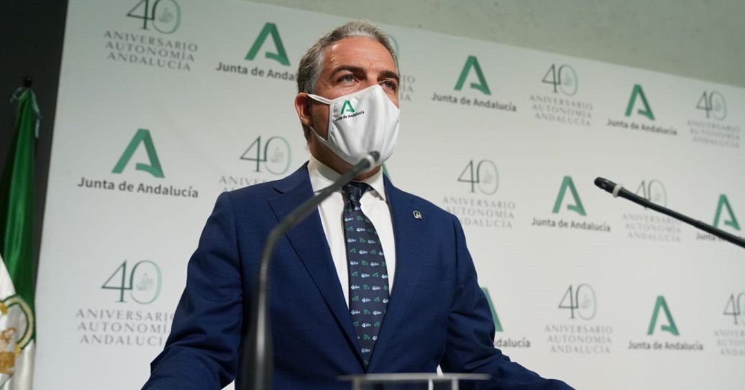 El consejero de la Presidencia, Administración Pública e Interior y portavoz del Gobierno, Elías Bendodo, en la rueda de prensa tras el Consejo de Gobierno El consejero de la Presidencia, Administración Pública e Interior y portavoz del Gobierno, Elías Bendodo, en la rueda de prensa tras el Consejo de Gobierno