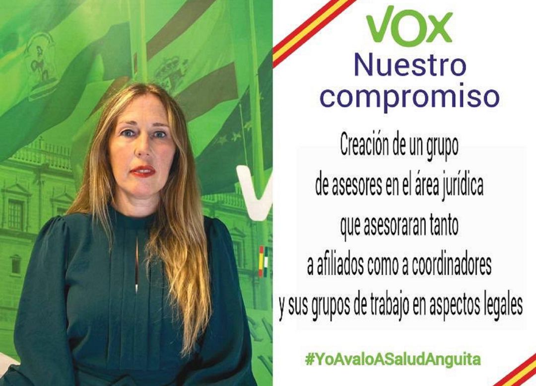 Salud Anguita ha decidido retirarse como candidata al comité ejecutivo provincial de Vox en Jaén tras la polémica por la repetición de elecciones primarias tras detectarse "infracciones" Salud Anguita ha decidido retirarse como candidata al comité ejecutivo provincial de Vox en Jaén tras la polémica por la repetición de elecciones primarias tras detectarse "infracciones"