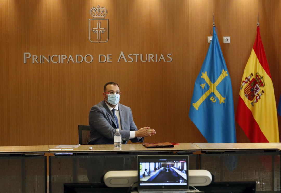 El presidente del Principado, Adrián Barbón, durante una reunión de su Gobierno. El presidente del Principado, Adrián Barbón, durante una reunión de su Gobierno.
