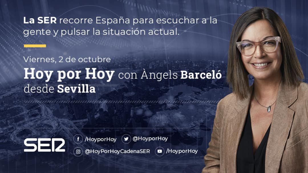 Àngels Barceló realiza este viernes Hoy por Hoy desde Sevilla, en el Centro de Atención Integral al Visitante Marqués de Contadero Àngels Barceló realiza este viernes Hoy por Hoy desde Sevilla, en el Centro de Atención Integral al Visitante Marqués de Contadero