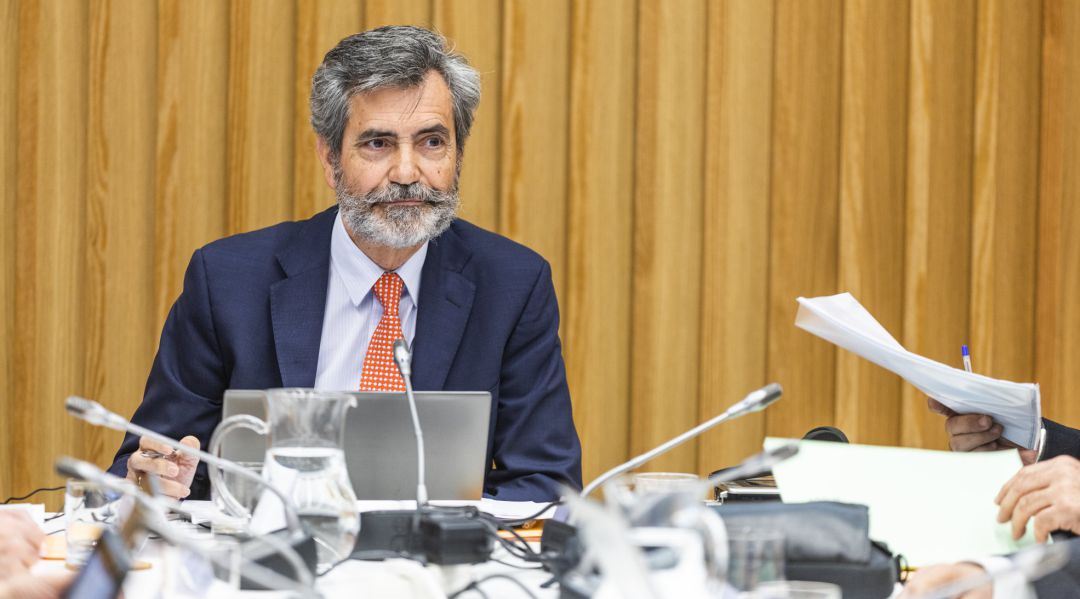 El presidente del Consejo General del Poder Judicial y del Tribunal Supremo (CGPJ), Carlos Lesmes durante el pleno del Consejo General del Poder Judicial. El presidente del Consejo General del Poder Judicial y del Tribunal Supremo (CGPJ), Carlos Lesmes durante el pleno del Consejo General del Poder Judicial.