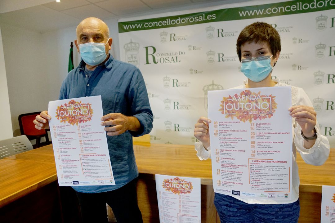 Carlos Villanueva y Ánxela Fernández, concejal de Cultura y alcaldesa de O Rosal, respectivamente, Carlos Villanueva y Ánxela Fernández, concejal de Cultura y alcaldesa de O Rosal, respectivamente,