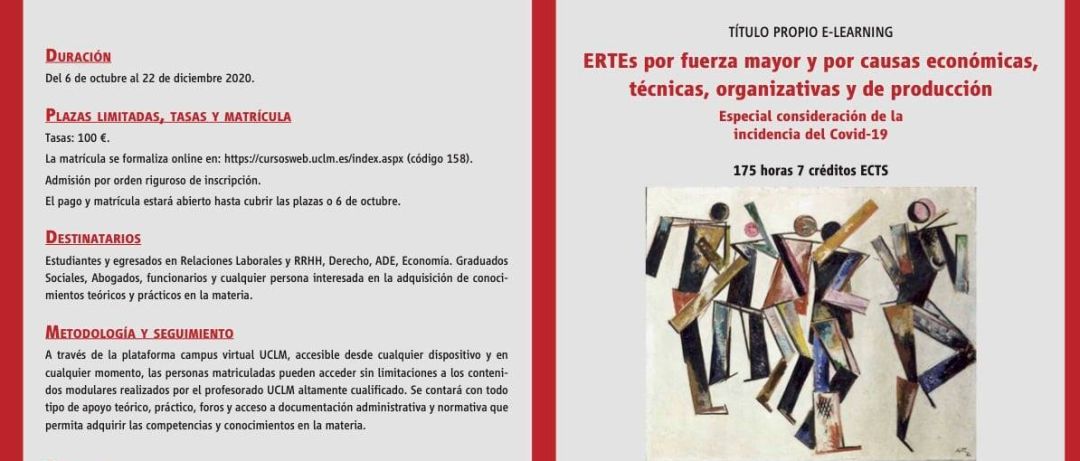 El Campus de Albacete imparte este curso sobre ERTE y coronavirus El Campus de Albacete imparte este curso sobre ERTE y coronavirus