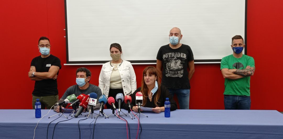 Momento de la rueda de prensa de los comités de empresa Momento de la rueda de prensa de los comités de empresa