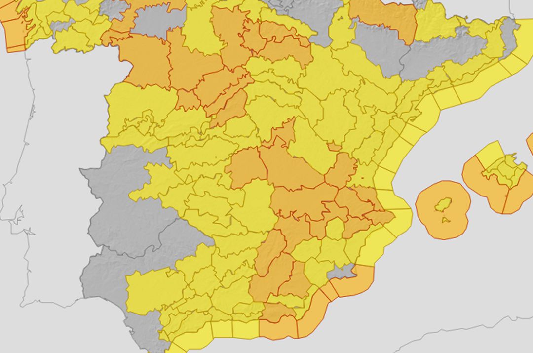 Mapa de alertas meteorológicas para el 2 de octubre Mapa de alertas meteorológicas para el 2 de octubre