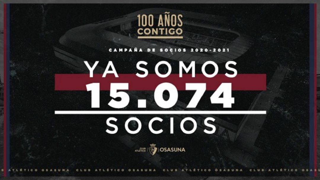 El 97,3% de los socios de Osasuna han renovado su abono al cierre de la campaña El 97,3% de los socios de Osasuna han renovado su abono al cierre de la campaña