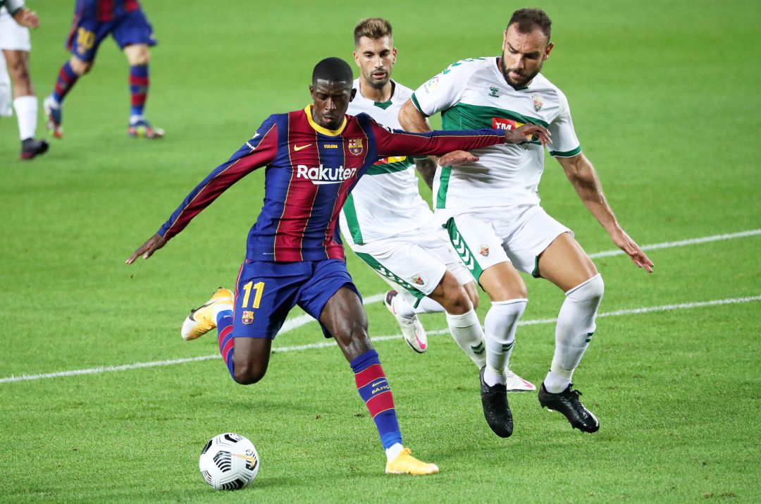 Dembele durante un partido ante el Elche. Dembele durante un partido ante el Elche.